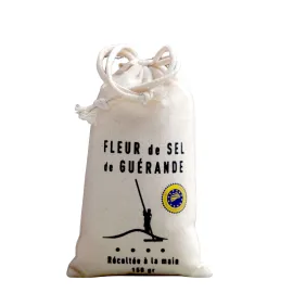 jardin-terroir.com - Fleur de Sel de Guérande dans son sachet en coton imprimé - 150gr