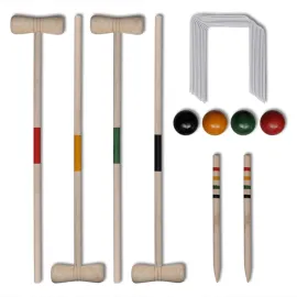 jardin-terroir.com - Ensemble de croquet en bois pour 4 joueurs   