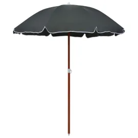 jardin-terroir.com - Parasol avec mât en acier 180 cm Anthracite