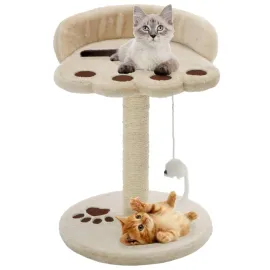 jardin-terroir.com - Arbre à chat avec griffoir en sisal 40 cm Beige et Marron