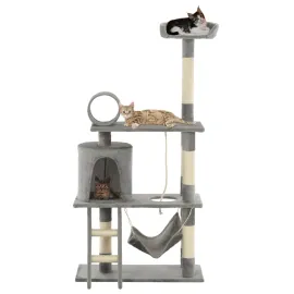 jardin-terroir.com - Arbre à chat avec griffoirs en sisal 140 cm Gris