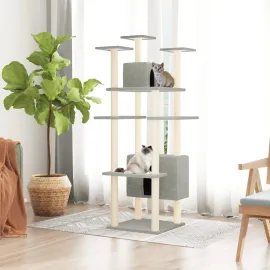 jardin-terroir.com - Arbre à chat avec griffoirs en sisal Gris clair 162 cm