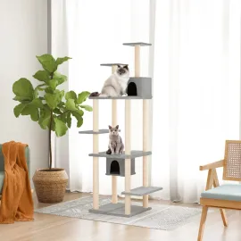 jardin-terroir.com - Arbre à chat avec griffoirs en sisal Gris clair 176 cm