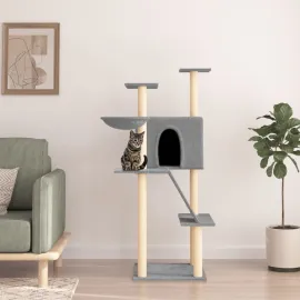 jardin-terroir.com - Arbre à chat avec griffoirs en sisal gris clair 143 cm