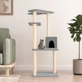 jardin-terroir.com - Arbre à chat avec griffoirs en sisal gris clair 123 cm