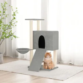 jardin-terroir.com - Arbre à chat avec griffoirs en sisal Gris clair 96 cm