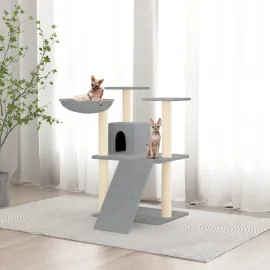 jardin-terroir.com - Arbre à chat avec griffoirs en sisal Gris clair 83 cm