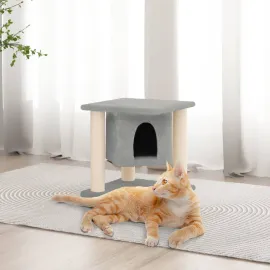 jardin-terroir.com - Arbre à chat avec griffoirs en sisal Gris clair 37 cm