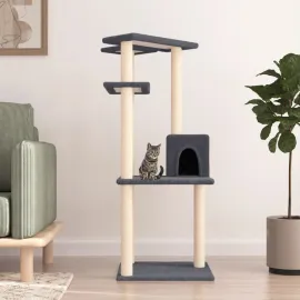 jardin-terroir.com - Arbre à chat avec griffoirs en sisal gris foncé 123 cm