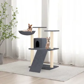 jardin-terroir.com - Arbre à chat avec griffoirs en sisal Gris foncé 83 cm