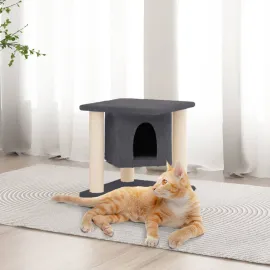 jardin-terroir.com - Arbre à chat avec griffoirs en sisal Gris foncé 37 cm
