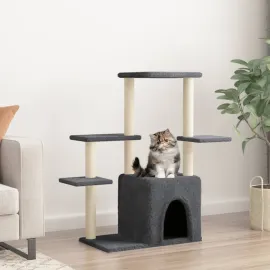 jardin-terroir.com - Arbre à chat avec griffoirs en sisal gris foncé 97,5 cm