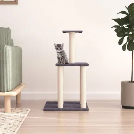 jardin-terroir.com - Arbre à chat avec griffoirs en sisal gris foncé 85,5 cm