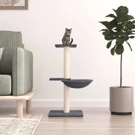 jardin-terroir.com - Arbre à chat avec griffoirs en sisal gris foncé 72 cm