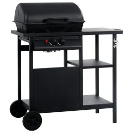 jardin-terroir.com - Barbecue à gaz avec table latérale à 3 niveaux Noir