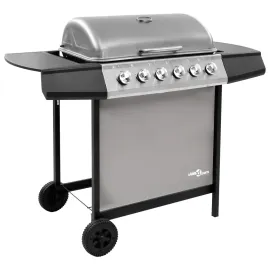 jardin-terroir.com - Barbecue gril à gaz avec 6 brûleurs Noir et argenté