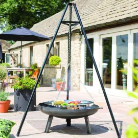 jardin-terroir.com - Gril à trépied Noir 172 cm BBQ TRIPOD