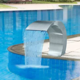 jardin-terroir.com - Fontaine cascade de piscine Acier inoxydable 45 x 30 x 60 cm  