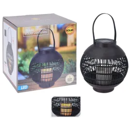 jardin-terroir.com - ProGarden Lampe solaire à LED Rotin avec bougie Noir