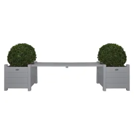jardin-terroir.com - Esschert Design Jardinières avec banc pont Gris CF33G