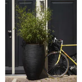 jardin-terroir.com - Capi Pot à fleurs Nature Rib élégant Deluxe 45x72 cm Noir