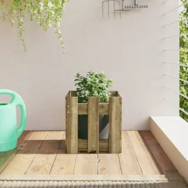 jardin-terroir.com - Jardinière avec design de clôture 30x30x30 cm pin imprégné