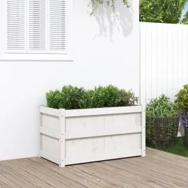 jardin-terroir.com - Jardinière d'extérieur blanc 90x50x50 cm bois de pin massif
