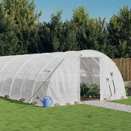 jardin-terroir.com - Serre avec cadre en acier blanc 88 m² 22x4x2 m