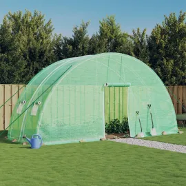 jardin-terroir.com - Serre avec cadre en acier vert 12 m² 6x2x2,85 m