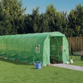 jardin-terroir.com - Serre avec cadre en acier vert 12 m² 6x2x2 m