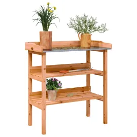 jardin-terroir.com - Table à plantes avec étagères marron 78x38x82,5cm bois de sapin