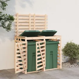 jardin-terroir.com - Abri pour poubelle double sur roulettes bois massif de pin