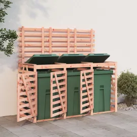 jardin-terroir.com - Abri pour poubelle triple sur roulettes bois massif douglas