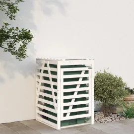 jardin-terroir.com - Abri pour poubelle sur roulettes blanc bois massif de pin