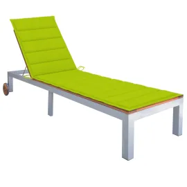 jardin-terroir.com - Chaise longue avec coussin Bois d'acacia et acier galvanisé
