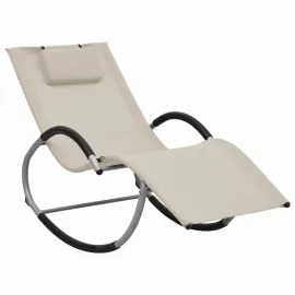 jardin-terroir.com - Chaise longue avec oreiller Crème Textilène