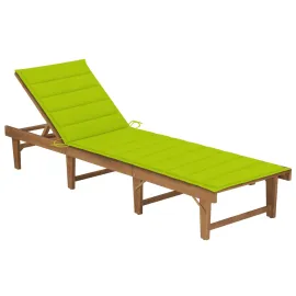 jardin-terroir.com - Chaise longue pliable avec coussin Bois d'acacia solide