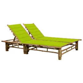 jardin-terroir.com - Chaise longue pour 2 personnes avec coussins Bambou