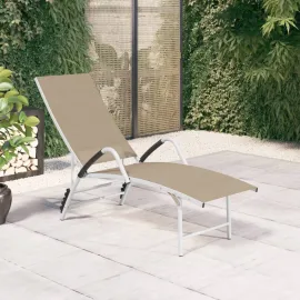 jardin-terroir.com - Chaise longue Textilène et aluminium Crème