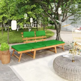 jardin-terroir.com - Banc de jardin avec coussins 2-en-1 190 cm Bois solide d'acacia