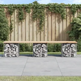 jardin-terroir.com - Banc de jardin design de gabion 203x44x42 cm bois massif de pin