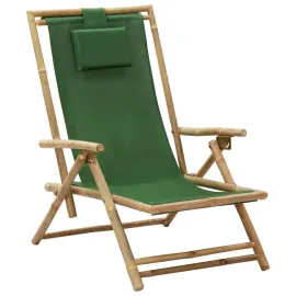 jardin-terroir.com - Chaise de relaxation inclinable Vert Bambou et tissu