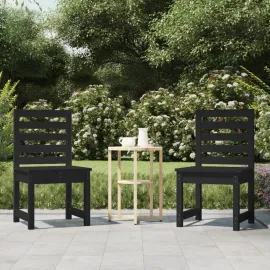 jardin-terroir.com - Chaises de jardin 2 pcs noir 40,5x48x91,5 cm bois massif de pin