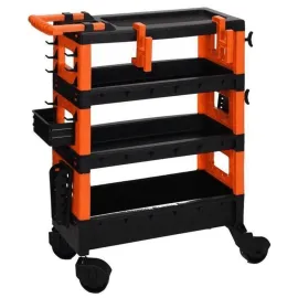 jardin-terroir.com - FX-Tools Chariot à outils à 4 niveaux noir et orange