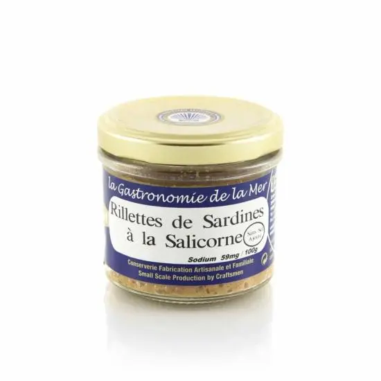 jardin-terroir.com - Rillettes de sardines à la salicorne -  90g - Pauvre en sel