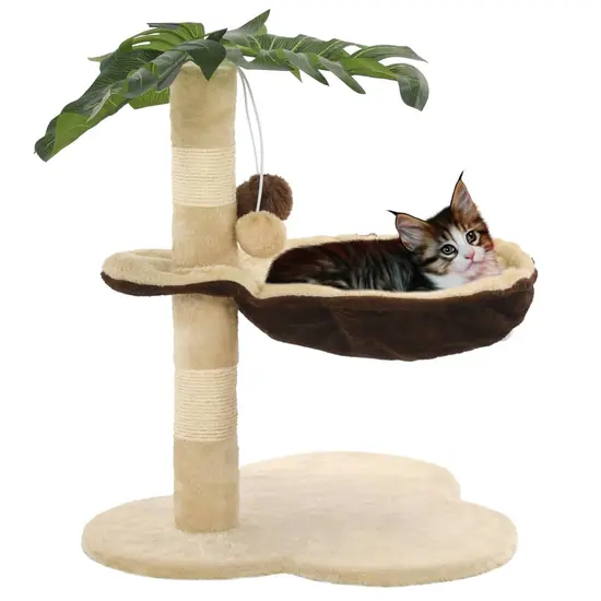 jardin-terroir.com - Arbre à chat avec griffoir en sisal 50 cm Beige et Marron