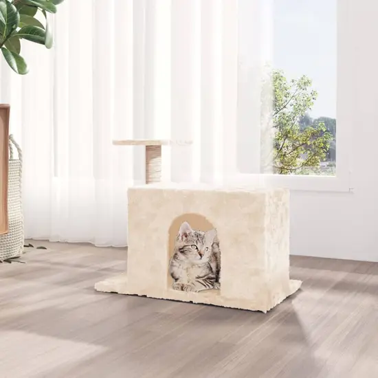 jardin-terroir.com - Arbre à chat avec griffoir en sisal Crème 51 cm