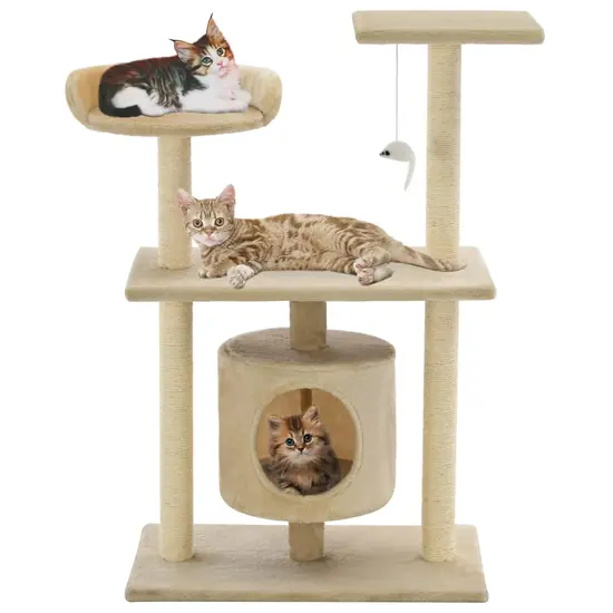 jardin-terroir.com - Arbre à chat avec griffoirs en sisal 95 cm Beige