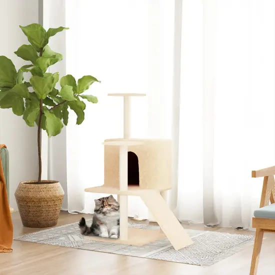 jardin-terroir.com - Arbre à chat avec griffoirs en sisal Crème 109 cm