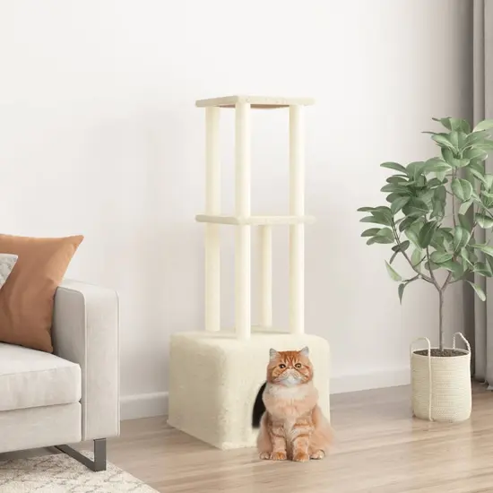 jardin-terroir.com - Arbre à chat avec griffoirs en sisal Crème 133,5 cm